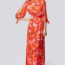 Vestido en tonos naranjas de la colección primavera/verano 2013 de Carolina Herrera