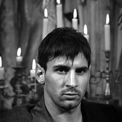 Leo Messi posando con una camisa para Dolce & Gabbana