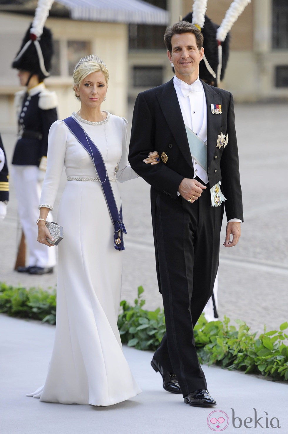 La Princesa Marie Chantal de Grecia con un vestido de Chanel en la boda de Magdalena de Suecia y Chris O'Neill