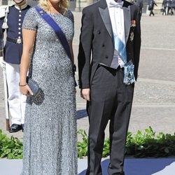 La Princesa Theodora de Grecia con un vestido de paillettes en la boda de Magdalena de Suecia y Chris O'Neill