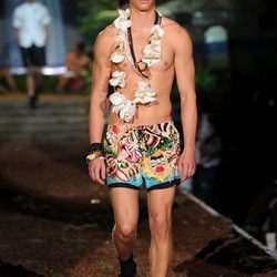 Bañador estampado de la colección primavera/verano 2014 de DSquared2 en la Semana de la Moda de Milán