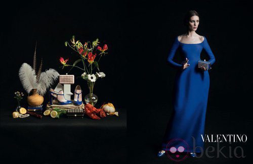 Vestido azul de la colección otoño/invierno 2013 de Valentino