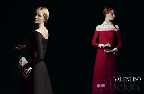 Vestidos rojo y negro de la colección otoño/invierno 2013 de Valentino