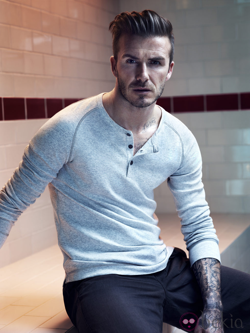 David Beckham con una camiseta de algodón de la colección Bodywear fall 2013 de H&M
