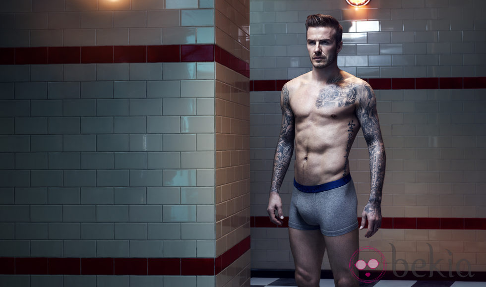 David Beckham con unos calzoncillos de la colección Bodywear fall 2013 de H&M