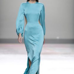 Vestido azul turquesa de la colección primavera/verano 2014 de Duyos en Madrid Fashion Week