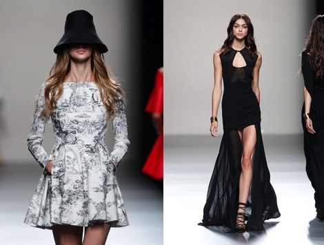 Vestido estampado de la colección primavera/verano 2014 de Juanjo Oliva en Madrid Fashion Week
