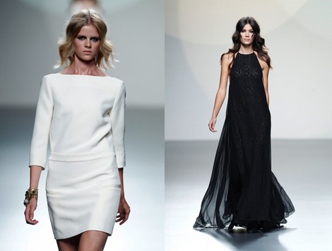 Vestido negro de tirantes de la colección primavera/verano 2014 de Teresa Helbig en Madrid Fashion Week