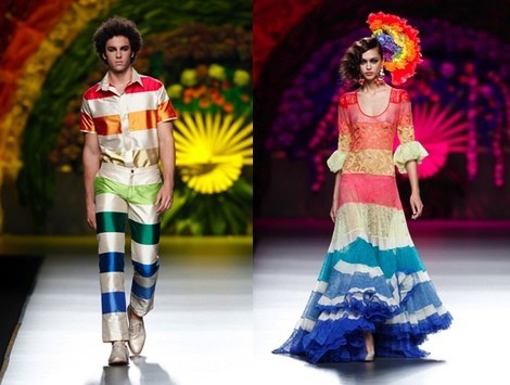Vestido con volantes de la colección primavera/verano 2014 de Francis Montesinos en Madrid Fashion Week