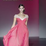 Vestido coral de la colección primavera/verano 2014 de Hannibal Laguna en Madrid Fashion Week