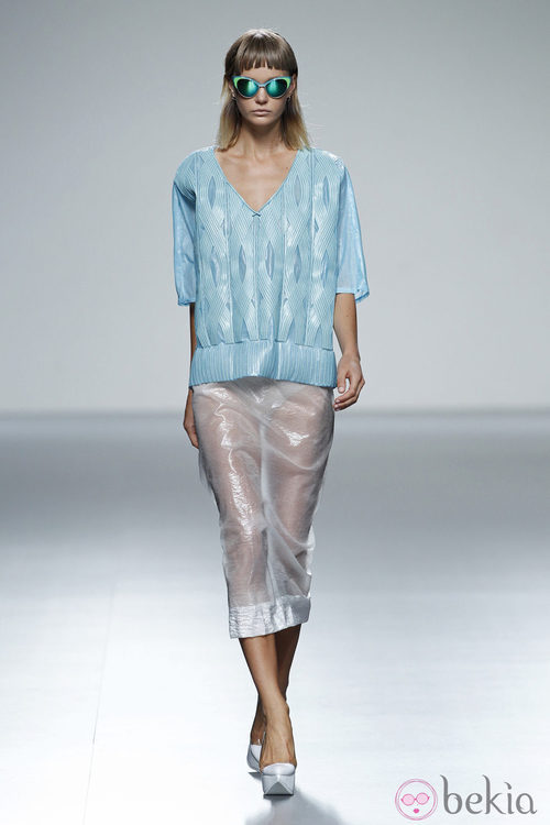 Falda transparente de la colección primavera/verano 2014 de Martin Lamothe en Madrid Fashion Week