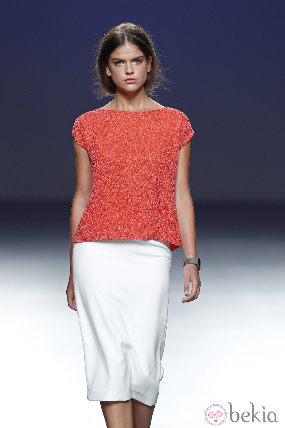 Look de blusa y falda de la colección primavera/verano 2014 de Diego Estrada en el EGO Madrid Fashion Week