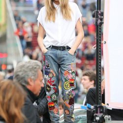 Cara Delevingne durante el shooting de la campaña primavera/verano 2014 de DKNY