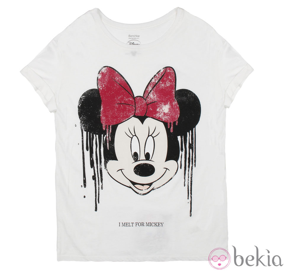 Camiseta de algodón de la colección cápsula de Minnie y Mickey de Bershka