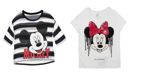 Camiseta de algodón de la colección cápsula de Minnie y Mickey de Bershka