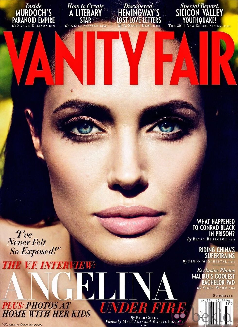 Angelina Jolie, portada de Vanity Fair USA en octubre de 2011
