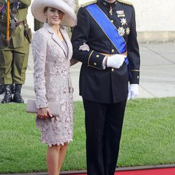 La Princesa Letizia vestida de Felipe Varela en la Boda Real de Luxemburgo