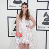 Sara Bareilles con un vestido de Blumarine en la alfombra roja de los Premios Grammy 2014