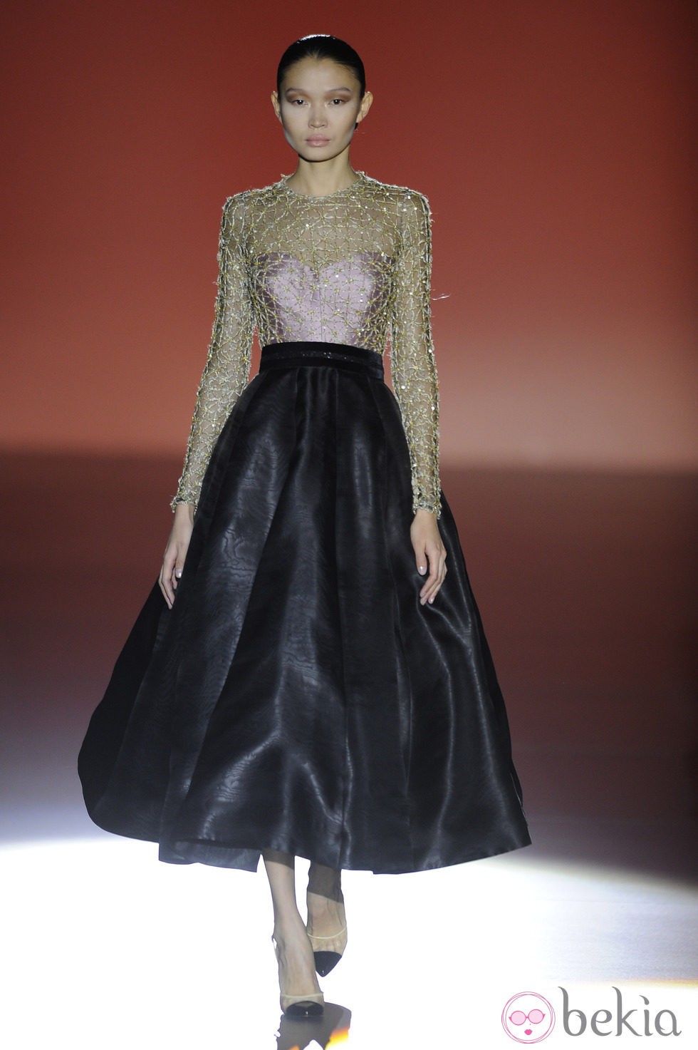 Vestido dos piezas de la colección otoño/invierno 2014/2015 de Hannibal Laguna en Madrid Fashion Week