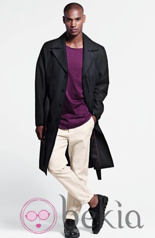Abrigo negro de la colección masculina primavera/verano 2014 de H&M