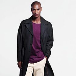 Abrigo negro de la colección masculina primavera/verano 2014 de H&M