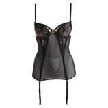 Body con corset de encaje en tonos nude y negro de la colección para primavera 2014 de Yamamay