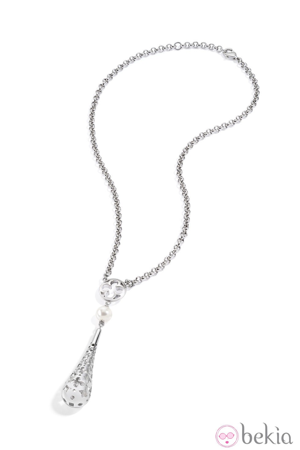 Colgante en acero con perla blanca de la colección 'Ducale' presentada por Morellato en 2014