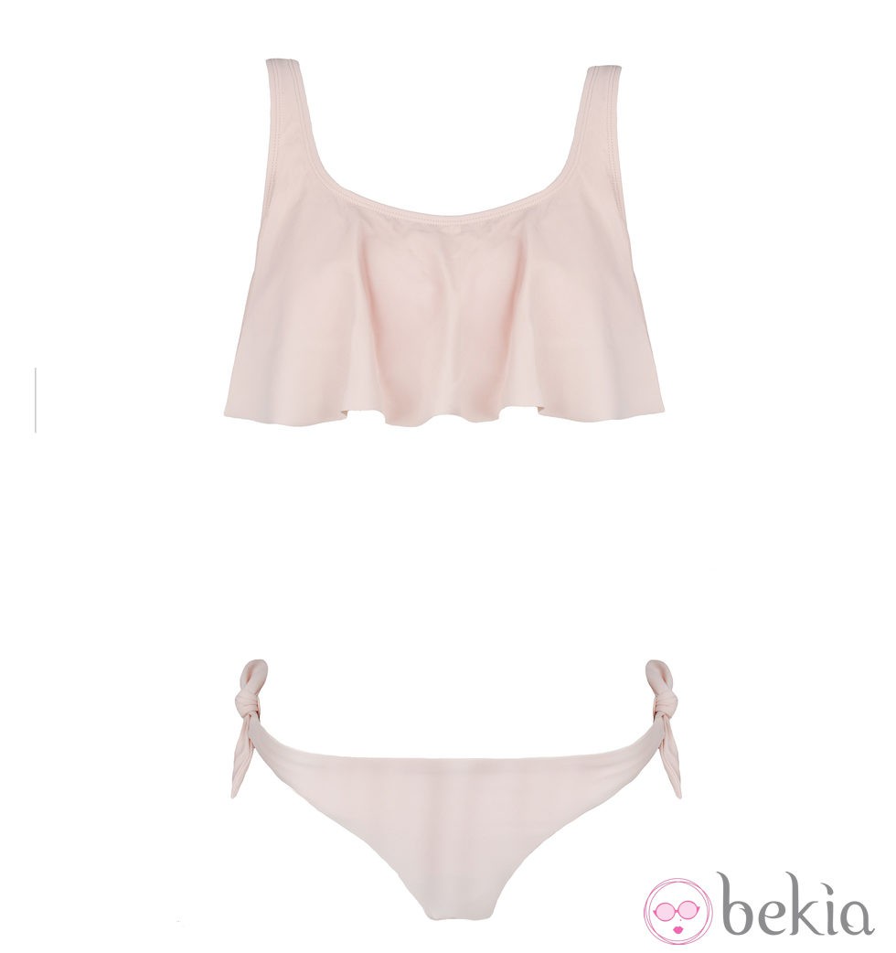 Bikini rosa palo de volantes de la colección de baño de Bershka 2014