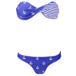 Bikini bandeau con estampado marinero de la colección de baño de Bershka 2014