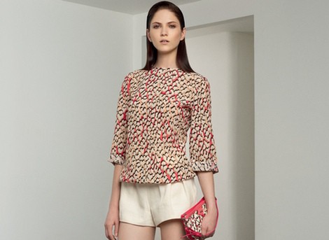 Conjunto de short y blusa con estampado 'Ile aux Panthe?res' de la colección 'Ready to wear' 2014 de Longchamp