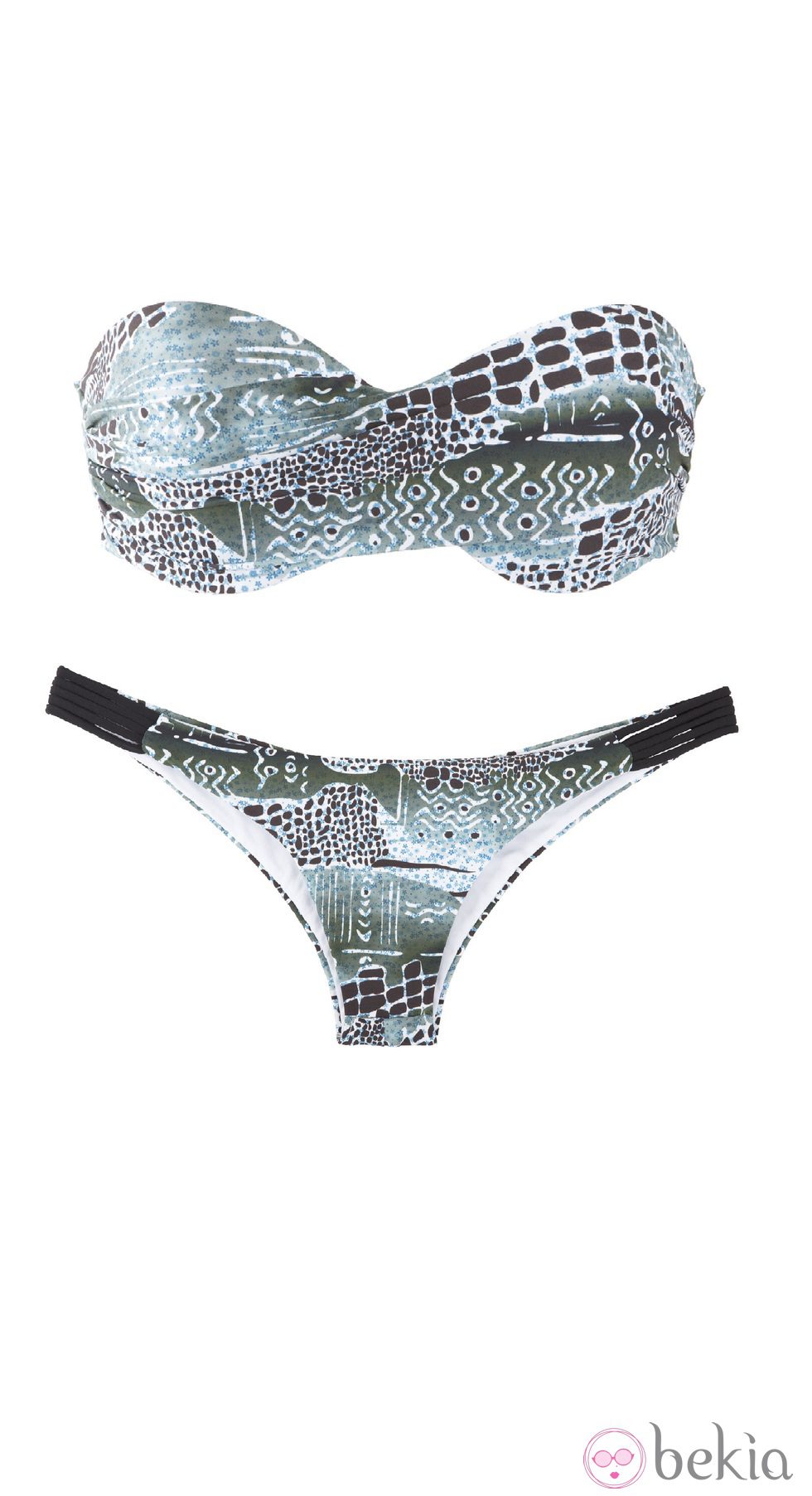 Bikini bandeau con estampado gris de de OniricSwimwear para verano 2014