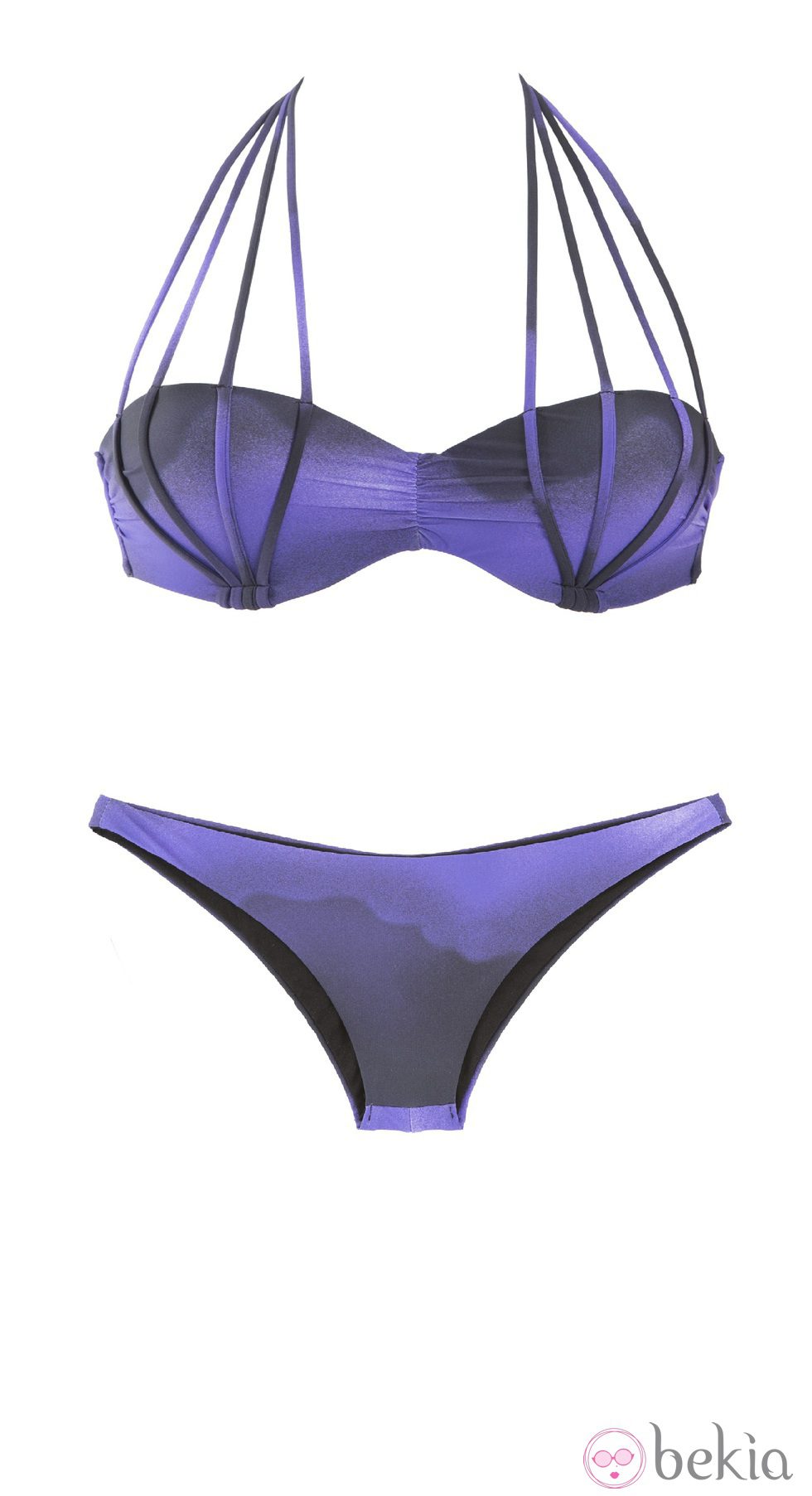 Bikini bandeau con tiras y efecto degradé en morado de OniricSwimwear para verano 2014