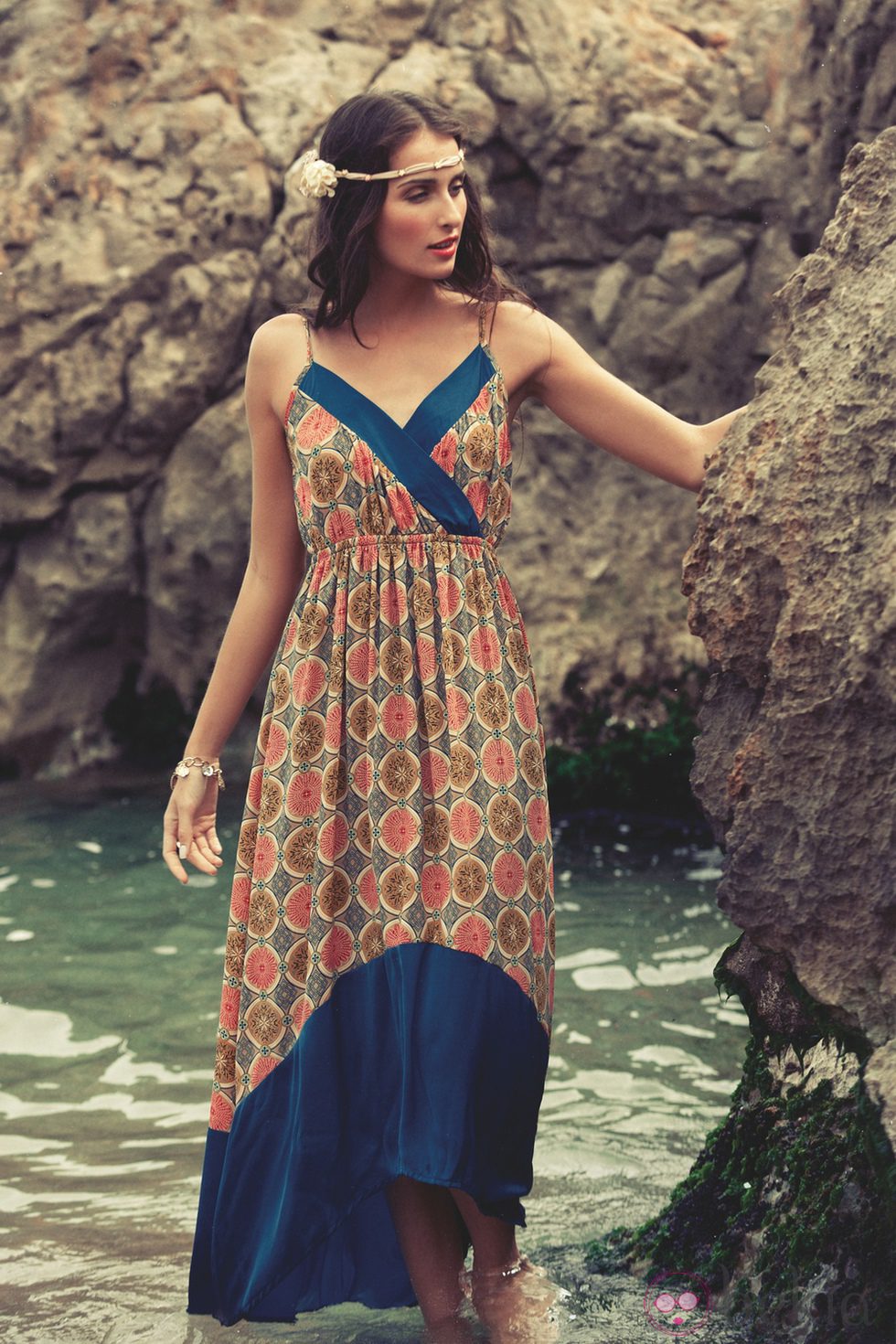 Vestido largo con estampado geométrico de la colección para verano 2014 de Mismash