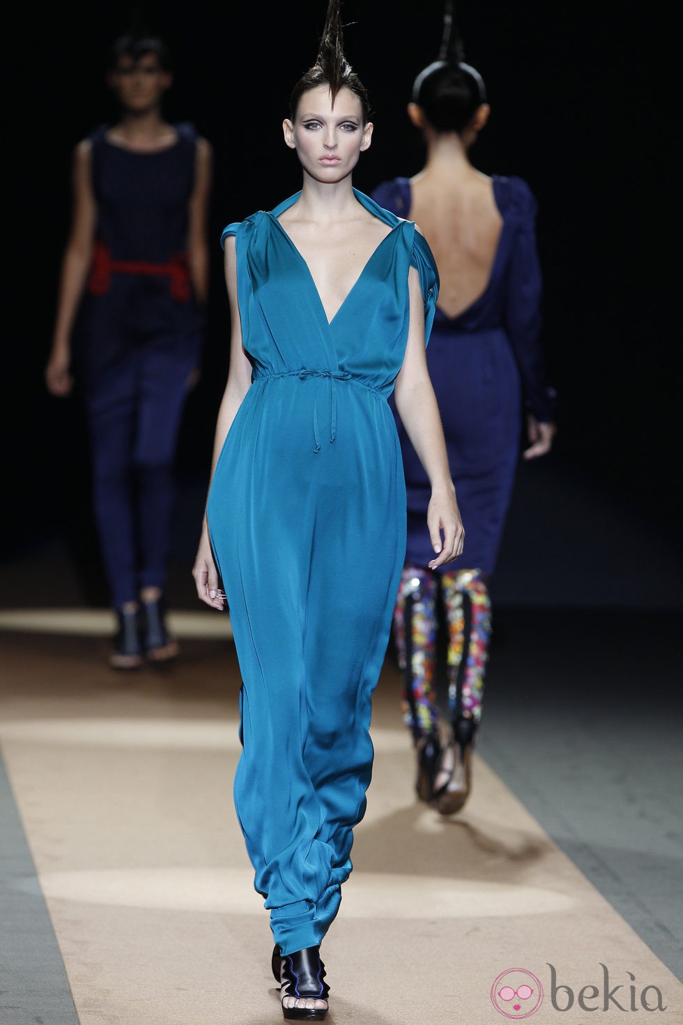 Vestido turquesa de Miguel Palacio, colección primavera de 2012