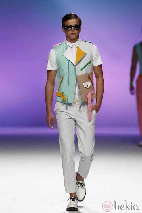 Chaleco multicolor para hombre de Davidelfín, colección primavera 2012