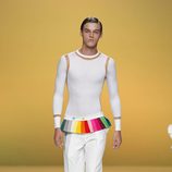Pantalón para hombre con retales multicolor en la cintura de Davidelfín, colección primavera 2012