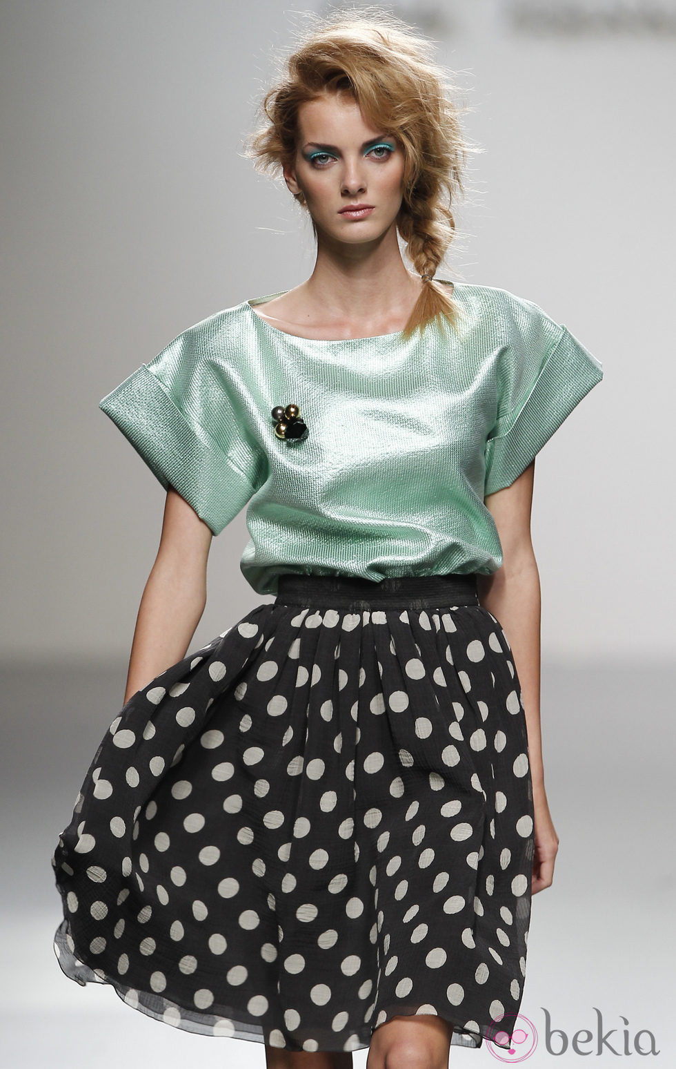 Falda de lunares de Kina Fernández en Cibeles, colección primavera de 2012