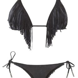 Bikini brasileño con flecos negros OniricSwimwear para verano 2014