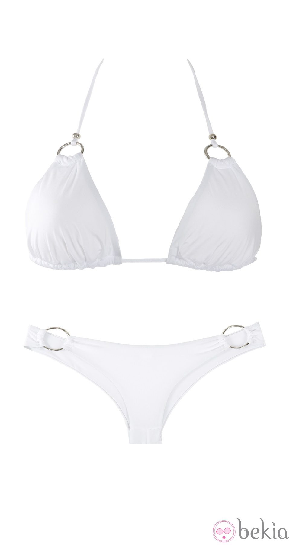 Bikini de triángulo blanco con detalles metálicos de OniricSwimwear para verano 2014