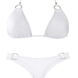 Bikini de triángulo blanco con detalles metálicos de OniricSwimwear para verano 2014