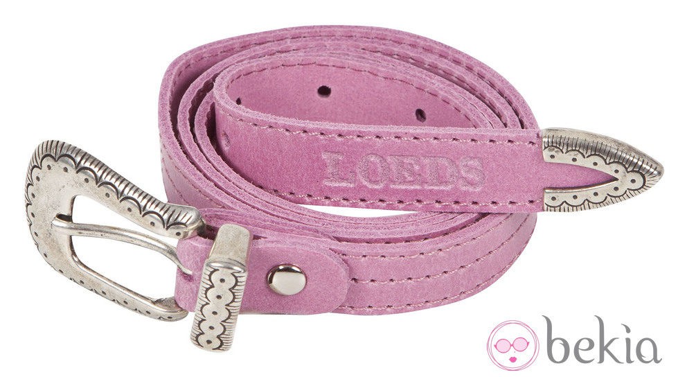 Cinturón rosa con aplicaciones metálicas de Loeds para verano 2014