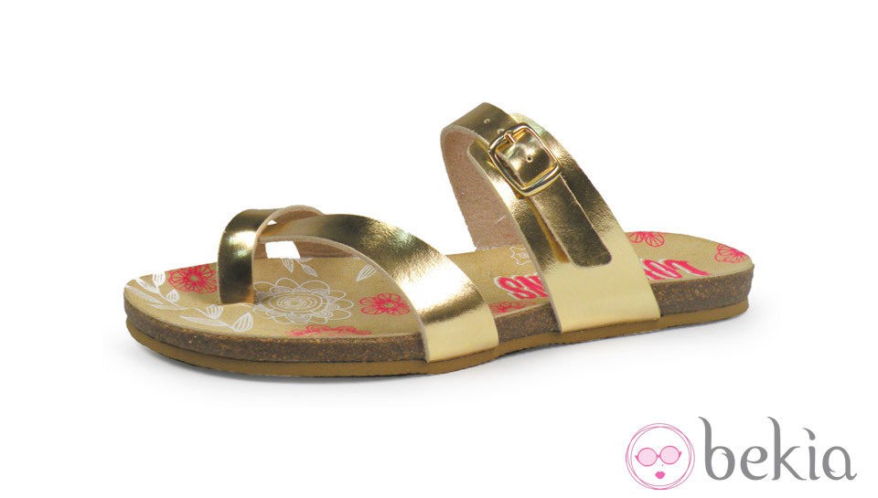 Sandalia de tiras anchas oro de Lois para verano 2014