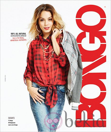 Vanessa Hudgens con camisa de cuadros para la nueva campaña otoño/invierno 2014 de Bongo