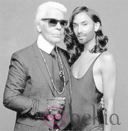 Conchita Wurst y Karl Lagerfeld