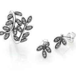Juego de anillo y pendientes de la colección 'Hojas de Otoño' para otoño 2014 de Pandora