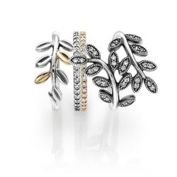 Anillos de plata y oro de la colección 'Hojas de Otoño' para otoño 2014 de Pandora