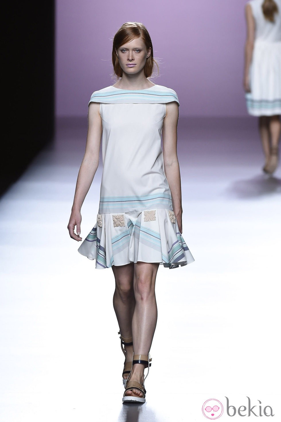 Vestido de rayas de Devota & Lomba en Madrid Fashion Week pirmavera/verano 2015