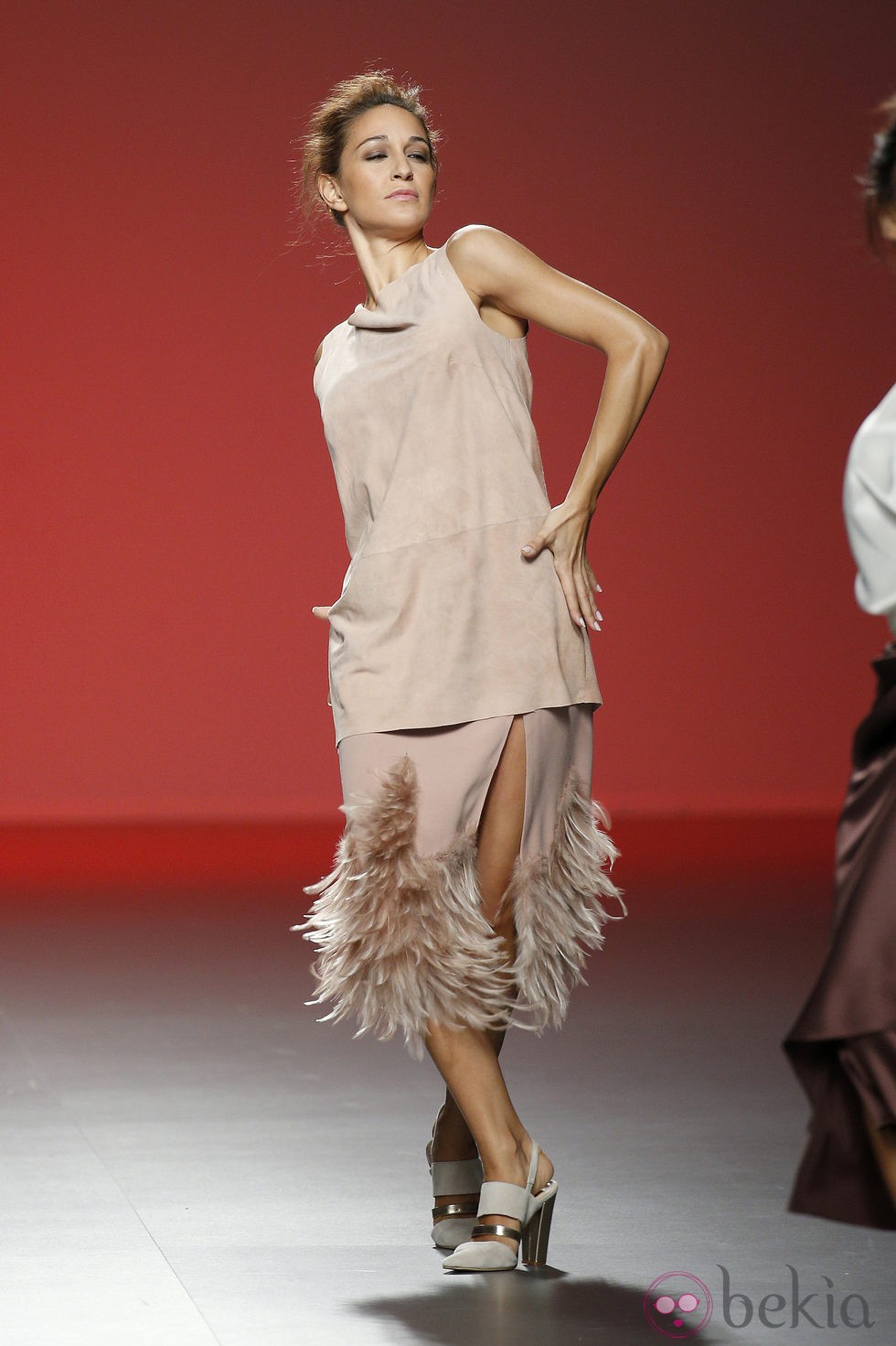 Vestido nude de Duyos en Madrid Fashion Week primavera/verano 2015