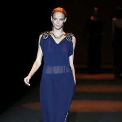 Blusa Transparente azul marino con capri negro de Miguel Palacio primavera/verano 2015 en Madrid Fashion Week