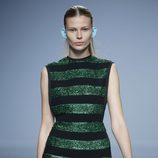 Vestido rayas verdes y negras de Davidelfin en Madrid Fashion Week primavera/verano 2015